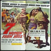 3k004 7 WOMEN FROM HELL 6sheet '65 Patricia Owens is driven to shame in a World War II prison camp!