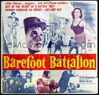 3k011 BAREFOOT BATTALION six-sheet poster '54 Greek thieves, beggars, and urchins remain the heroes!