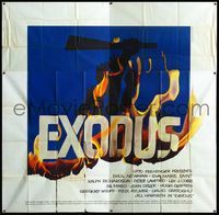3k028 EXODUS six-sheet '61 Paul Newman, Eva Marie Saint, Otto Preminger, great art by Saul Bass!