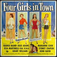 3k003 4 GIRLS IN TOWN 6sh '56 art of sexy Julie Adams, Marianne Cook, Elsa Martinelli & Gia Scala!