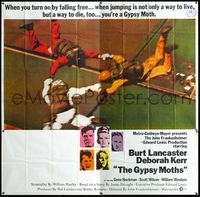 3k037 GYPSY MOTHS six-sheet poster '69 Burt Lancaster, John Frankenheimer, cool sky diving image!