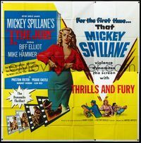3k045 I THE JURY 6sheet '53 Mickey Spillane, Mike Hammer, great 3-D images of sexy girl stripping!