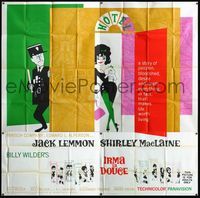 3k048 IRMA LA DOUCE style A 6sh '63 Billy Wilder, great art of Shirley MacLaine & cop Jack Lemmon!
