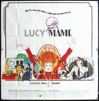 3k055 MAME int'l six-sheet poster '74 Lucille Ball, from Broadway musical, cool Bob Peak artwork!