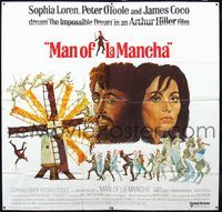 3k059 MAN OF LA MANCHA int'l six-sheet poster '72 Peter O'Toole, Sophia Loren, cool Ted CoConis art!