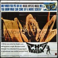3k062 MASK six-sheet movie poster '61 cool 3-D horror image of witches coming off the screen!