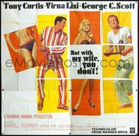 3k070 NOT WITH MY WIFE YOU DON'T 6sheet '66 art of Tony Curtis, sexy Virna Lisi & George C. Scott!