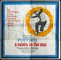 3k080 RAISIN IN THE SUN six-sheet movie poster '61 Sidney Poitier, from Lorraine Hansberry's novel!