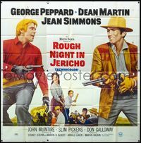 3k084 ROUGH NIGHT IN JERICHO six-sheet poster '67 Dean Martin & George Peppard with guns drawn!