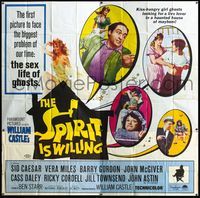 3k090 SPIRIT IS WILLING six-sheet '67 sex life of kiss-hungry girl ghosts looking for a live lover!