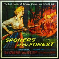 3k091 SPOILERS OF THE FOREST 6sh '57 Vera Ralston in the last frontier of untamed women, cool art!