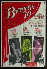 3k715 BOCCACCIO '70 Argentinean '62 sexy Loren, Ekberg & Schneider + Fellini, De Sica & Visconti!