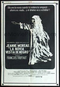 3k721 BRIDE WORE BLACK Argentinean '68 Francois Truffaut's La Mariee Etait en Noir, Jeanne Moreau