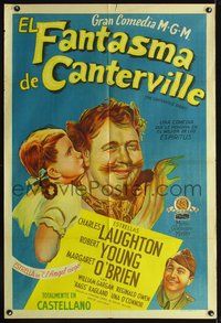 3k728 CANTERVILLE GHOST Argentinean '44 art of Charles Laughton, Robert Young & Margaret O'Brien!