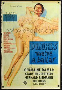 3k752 SCALA TOTAL VERRUCKT Argentinean '58 greeat full-length art of sexy showgirl Germaine Damar!