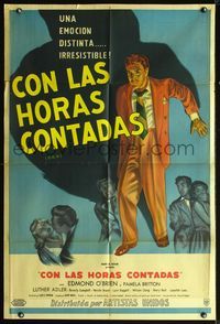 3k747 D.O.A. Argentinean movie poster '50 cool art of Edmond O'Brien, classic film noir!