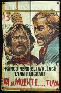 3k755 DON'T TURN THE OTHER CHEEK Argentinean '74 art of Eli Wallach & Franco Nero by hanging noose!