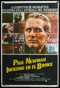 3k761 FORT APACHE THE BRONX Argentinean movie poster '81 Paul Newman & Edward Asner as NYPD cops!