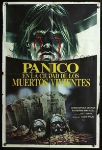 3k762 GATES OF HELL Argentinean '83 Lucio Fulci, great completely different zombie horror art!