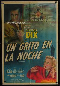 3k793 MYSTERIOUS INTRUDER Argentinean '46 Richard Dix as The Whistler, from CBS Radio program!