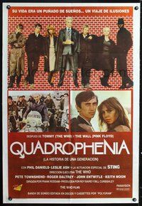 3k812 QUADROPHENIA Argentinean movie poster '79 great image of The Who & Sting, English rock & roll!