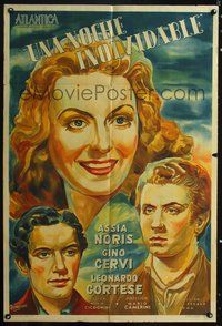 3k818 ROMANTIC ADVENTURE Argentinean poster '40 great close up art of top three stars by Romairone!