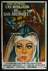 3k839 SISTERS OF SATAN Argentinean poster '73 super close up art of nun Anne Heywood, true story!