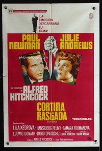 3k868 TORN CURTAIN Argentinean '66 Paul Newman, Julie Andrews,Hitchcock tears you apart w/suspense!