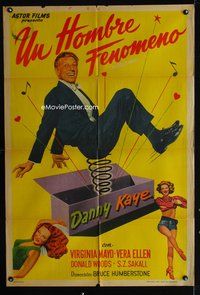 3k893 WONDER MAN Argentinean movie poster '45 wacky Danny Kaye + sexy Virginia Mayo & Vera-Ellen!