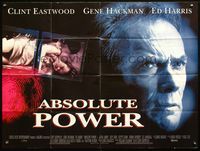 3k114 ABSOLUTE POWER DS British quad '97 star & director Clint Eastwood, written by William Goldman!