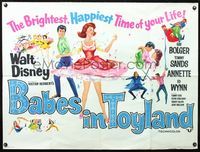 3k124 BABES IN TOYLAND British quad '61 Walt Disney, the brightest, happiest time of your life!