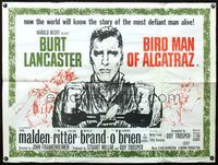 3k132 BIRDMAN OF ALCATRAZ British quad '62 art of Burt Lancaster by Bob Peak, John Frankenheimer