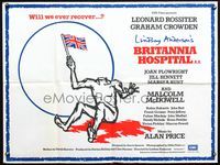 3k136 BRITANNIA HOSPITAL British quad '82 Lindsay Anderson, wild art of headless man with flag!