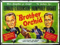 3k137 BROTHER ORCHID British quad R50s cool different art of Edward G. Robinson & Humphrey Bogart!