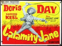 3k139 CALAMITY JANE British quad R60 wonderful different full art of Doris Day cracking her whip!