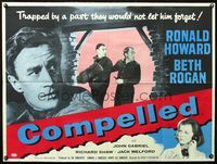 3k145 COMPELLED British quad movie poster '60 trapped by a past they would not let him forget!