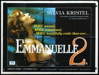 3k162 EMMANUELLE 2 THE JOYS OF A WOMAN British quad '76 different image of topless Sylvia Kristel!