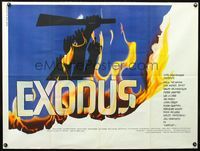 3k164 EXODUS British quad poster '61 directed by Otto Preminger, best huge title art by Saul Bass!