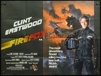 3k169 FIREFOX British quad movie poster '82 cool C.D. de Mar art of killing machine, Clint Eastwood!