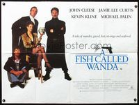 3k170 FISH CALLED WANDA British quad '88 John Cleese, Jamie Lee Curtis, Kevin Kline, Michael Palin