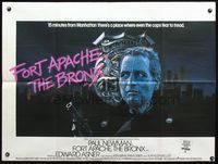 3k172 FORT APACHE THE BRONX British quad movie poster '81 different art of Paul Newman as NYPD cop!