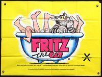 3k174 FRITZ THE CAT British quad poster '72 Ralph Bakshi sex cartoon, he's x-rated and animated!