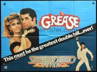 3k180 GREASE/SATURDAY NIGHT FEVER British quad '79 John Travolta dancing & with Olivia Newton-John!