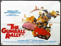 3k183 GUMBALL RALLY British quad '76 Michael Sarrazin, cool art of car racing around the world!