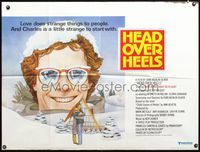 3k187 HEAD OVER HEELS British quad movie poster '79 John Heard, Mary Beth Hurt, art by Nancy Stahl!