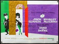 3k203 IRMA LA DOUCE British quad '63 Billy Wilder, great art of Shirley MacLaine & Jack Lemmon!