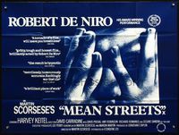 3k224 MEAN STREETS British quad R70s Martin Scorsese classic, Harvey Keitel close-up!