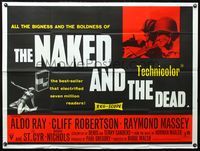 3k226 NAKED & THE DEAD British quad poster '58 from Norman Mailer's novel, Aldo Ray in World War II!