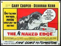 3k227 NAKED EDGE British quad poster '61 only the man who wrote Psycho could jolt you like this!