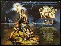 3k229 NATIONAL LAMPOON'S EUROPEAN VACATION British quad poster '85 Chevy Chase, Boris Vallejo art!